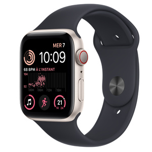 Apple Watch SE GPS + Cellular, Boîtier en aluminium lumière stellaire