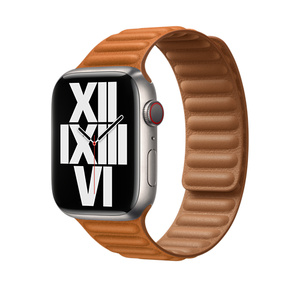 Leather Link-bandje - Goudbruin (45 mm) - S/M - Apple (BE)