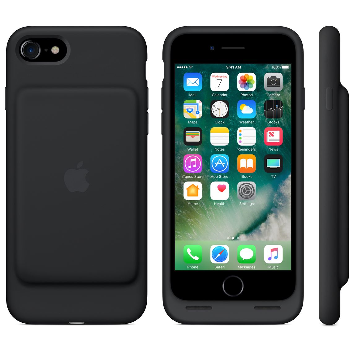 iphone 7 icin smart battery case siyah
