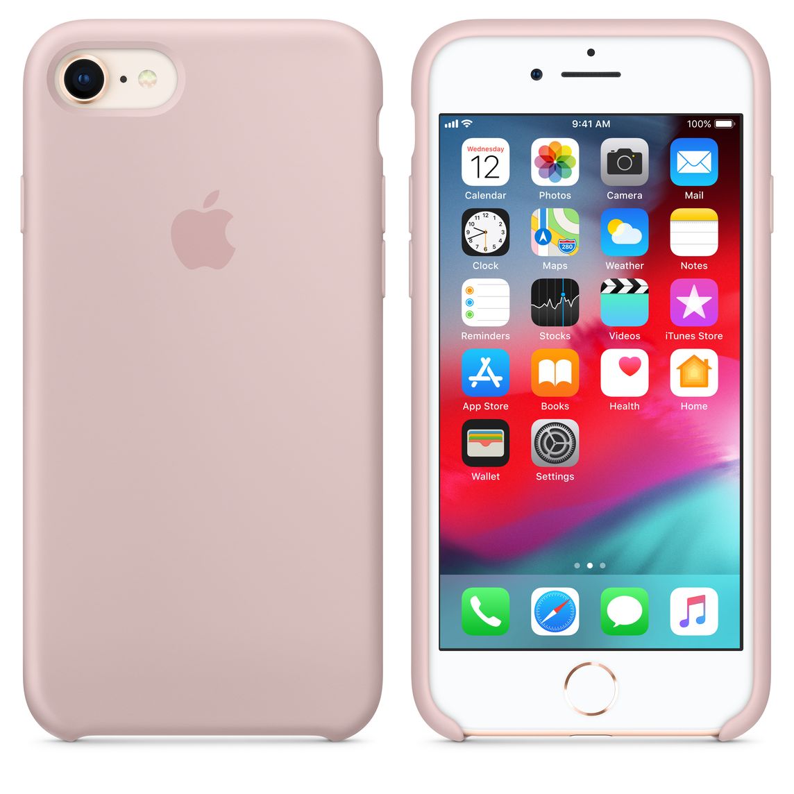 apple coque en silicone pour iphone 8 / iphone 7 - rose des sables