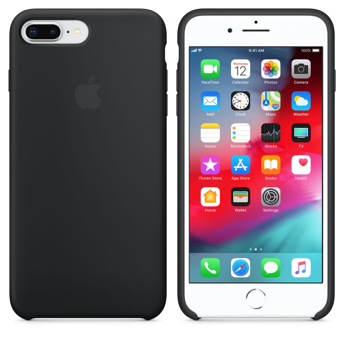 Coque En Silicone Pour Iphone 8 Plus 7 Plus Noir Apple Fr