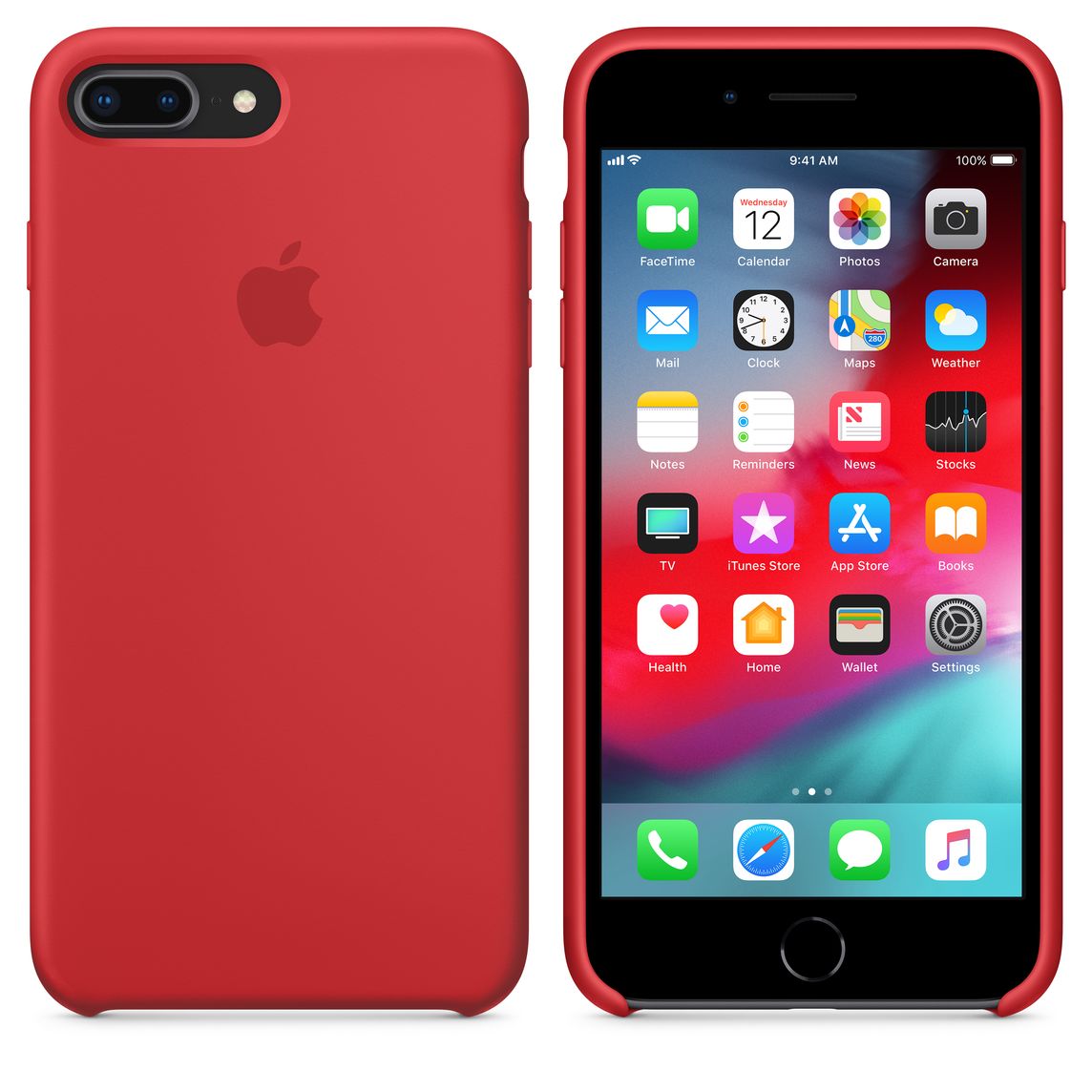 iphone 8 plus 7 plus silicone case product red