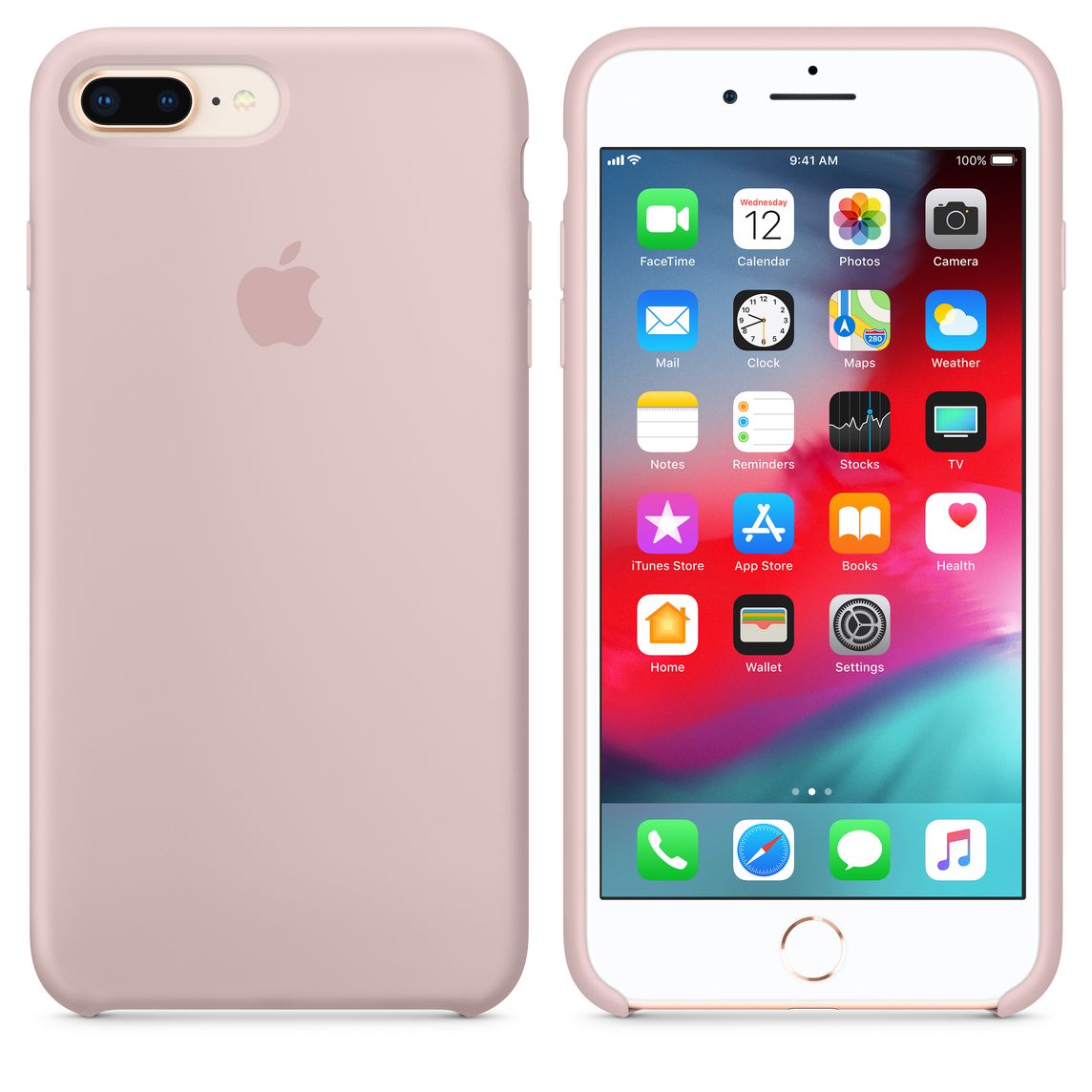 coque iphone 8 plus silicone rose pale