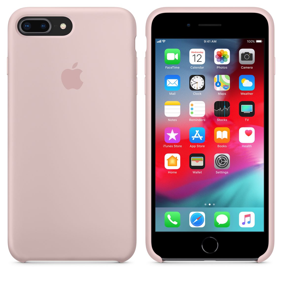 coque iphone 8 plus silicone rose pale