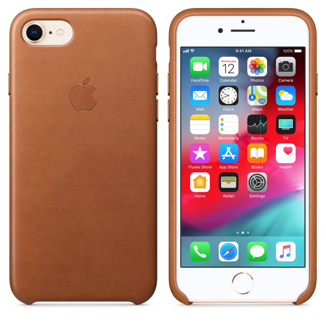 coque en cuir pour iphone 8 / 7 - havane coque en cuir pour iphone 8 / 7 - havane