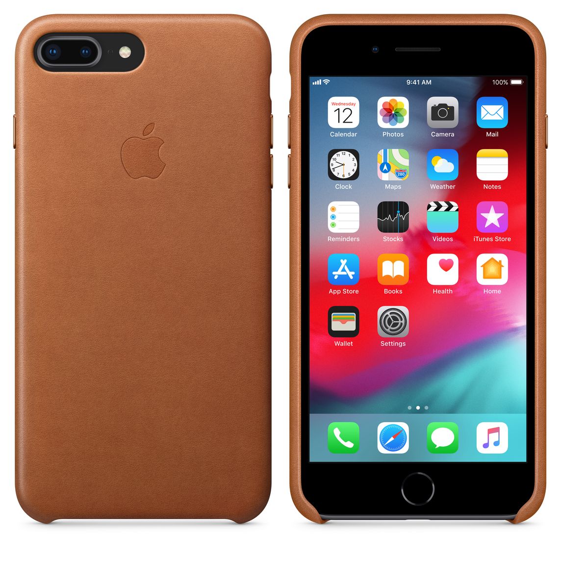 leren hoesje voor iphone 8 plus 7 plus zadelbruin