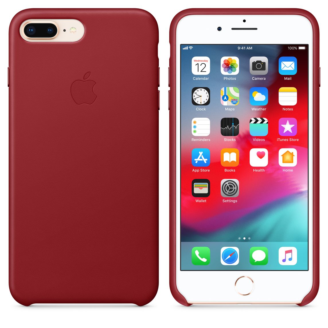 leren hoesje voor iphone 8 plus 7 plus product red