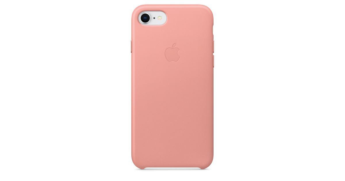 iphone 8 7 icin deri kilif acik pembe