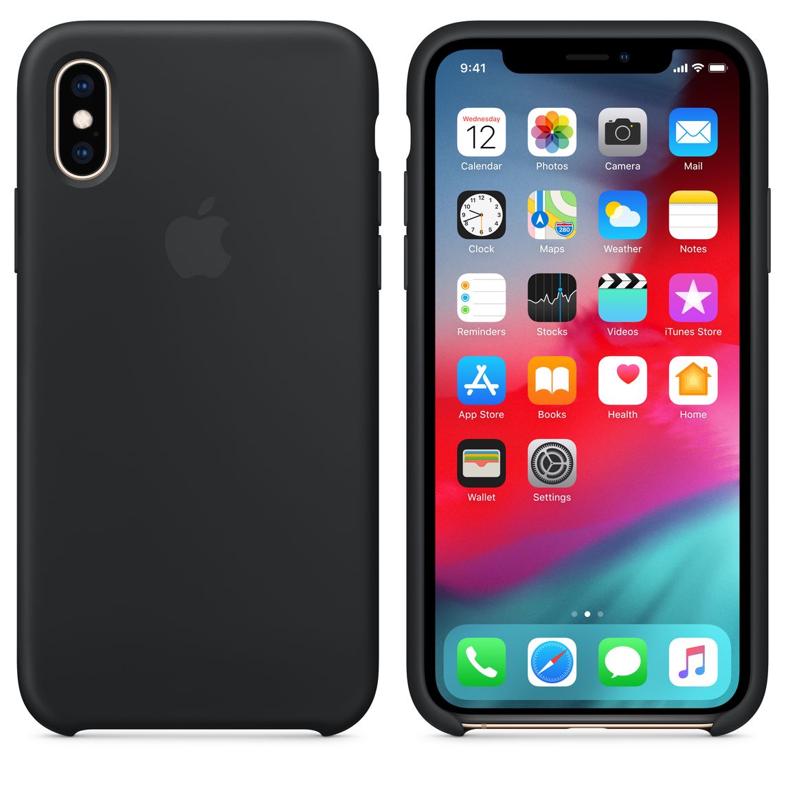 coque iphone xs noir brillant