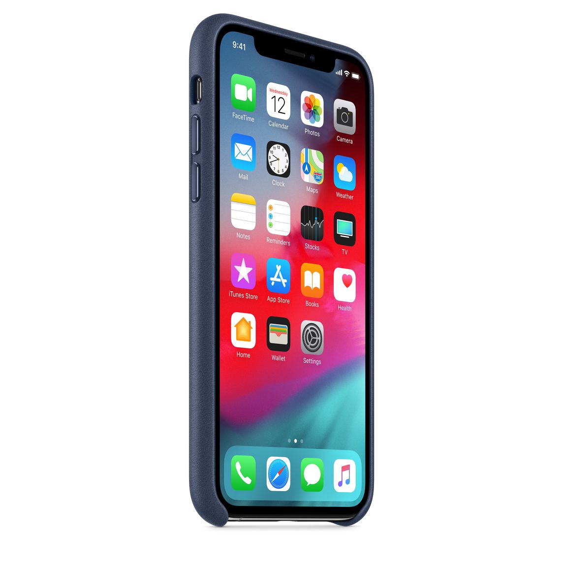 apple coque en cuir pour iphone x - bleu nuit apple coque en cuir pour iphone x - bleu nuit