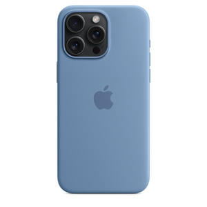 iPhone 15 Pro Max Silicone Case with MagSafe - Winter Blue - Apple 