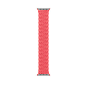 Bracelet Boucle unique tressée goyave (rose), en polyester tissé et fils de silicone sans fermoir ni attache