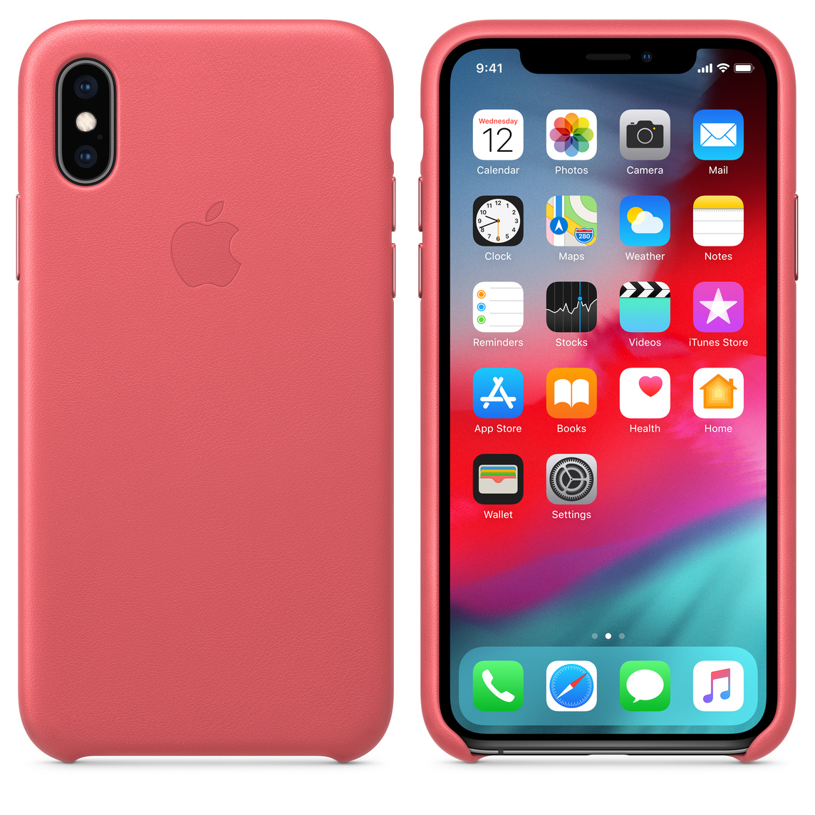 coque iphone xs cuir rose