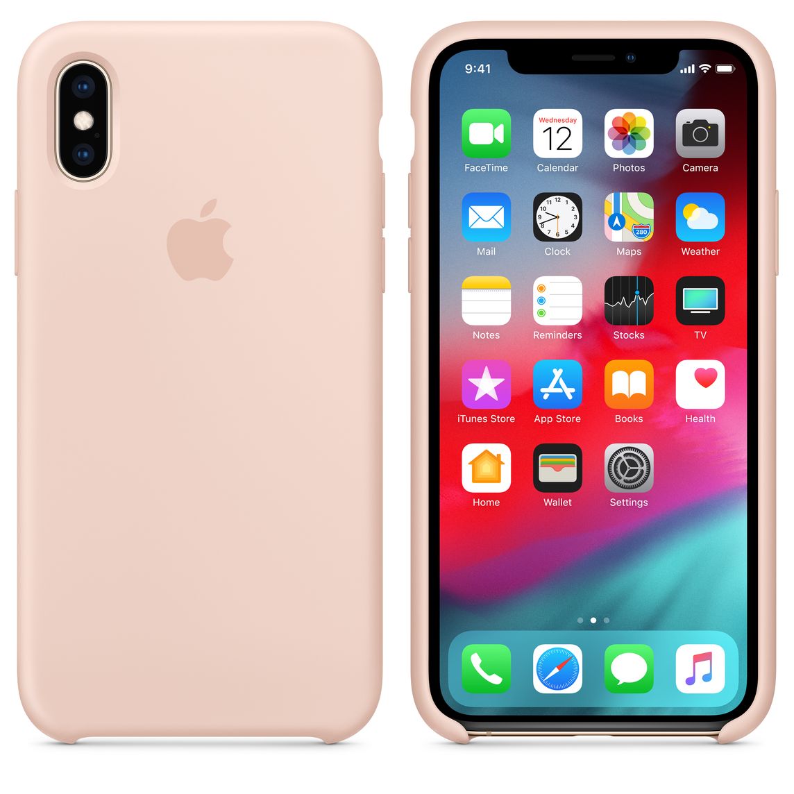 coque apple iphone xr rose silicone