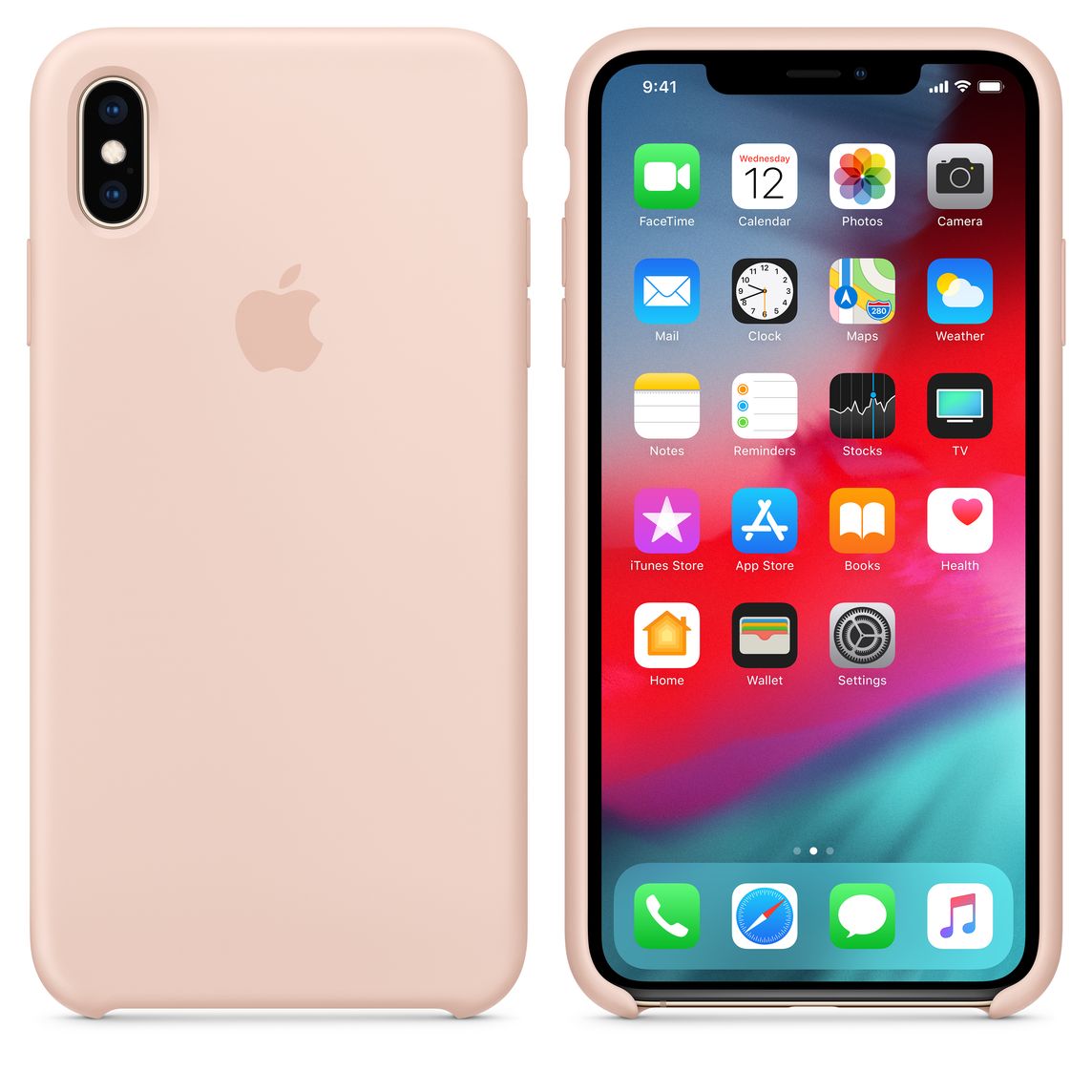 coque iphone xs max rose rouge