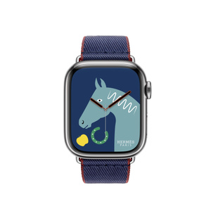 Apple Watch Hermès – 41 mm Twill Jump Single Tour Navy/Rouge H 
