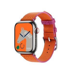 Apple Watch Hermès – 41 mm Twill Jump Single Tour Orange/Rose 
