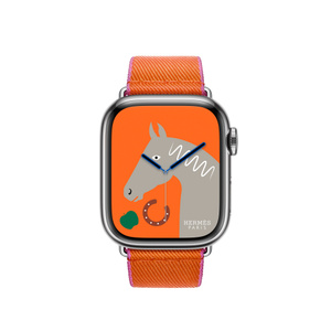 Apple Watch Hermès – 41 mm Twill Jump Single Tour Orange/Rose 
