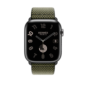 Apple Watch Hermès – 45 mm Toile H Single Tour Vert/Noir - Apple (DE) 