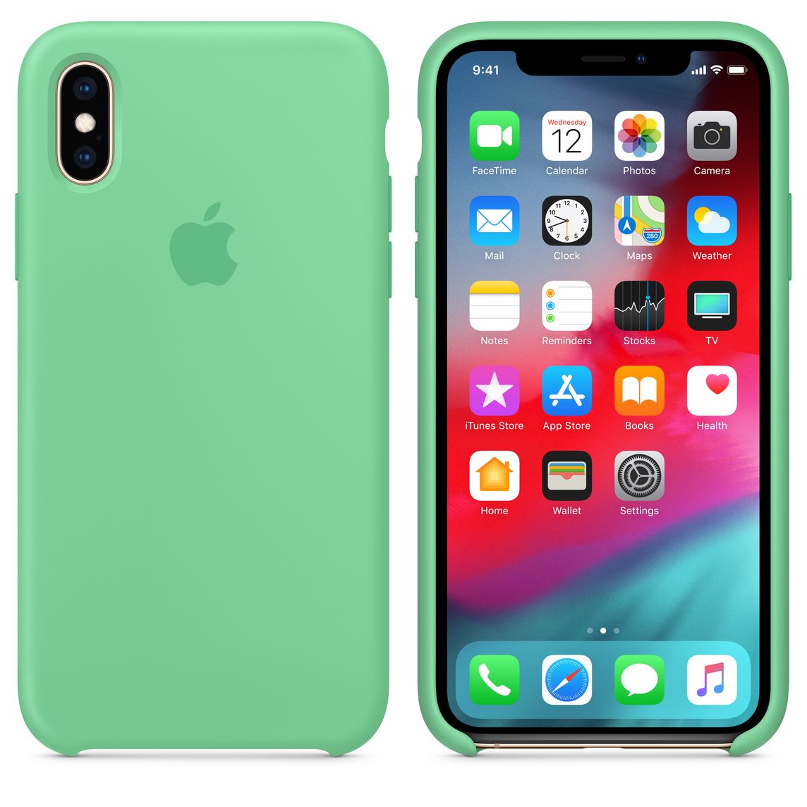 coque silicone iphone xs vert