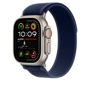 49mm Blue Trail Loop - M/L - Natural Titanium Finish - Apple (IN)