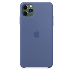 Iphone 11 Pro Max Silicone Case Linen Blue Apple In