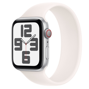 Apple Watch SE GPS + Cellular, 44 mm Aluminiumgehäuse Silber, Solo 