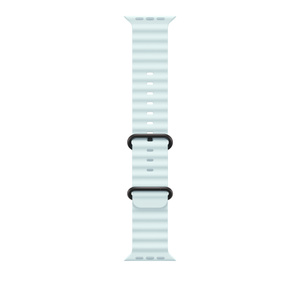 Cinturino Ocean blu ghiaccio, fluoroelastomero ad alte prestazioni con design tubolare e chiusura in titanio