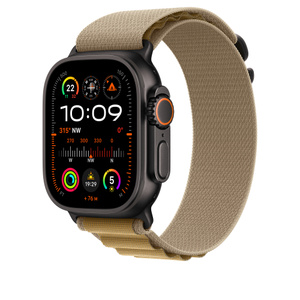 49mm Tan Alpine Loop - Large - Black Titanium Finish - Apple (UK)