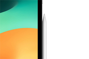 Apple Pencil acoplado magnéticamente a un iPad