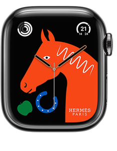 Front, 41mm Case, edge-to-edge display, rounded corners, Digital Crown dial