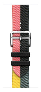 Rose Azal&eacute;e/Noir Casaque Single Tour band, colorblocked woven nylon textile with stainless steel buckle