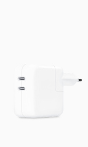 Adaptateur secteur compact double port USB-C 35 W, deux ports USB‑C, blanc