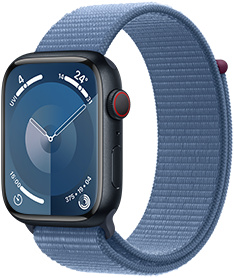 Apple Watch Series 9 GPS, 41 mm Aluminiumgehäuse Mitternacht 