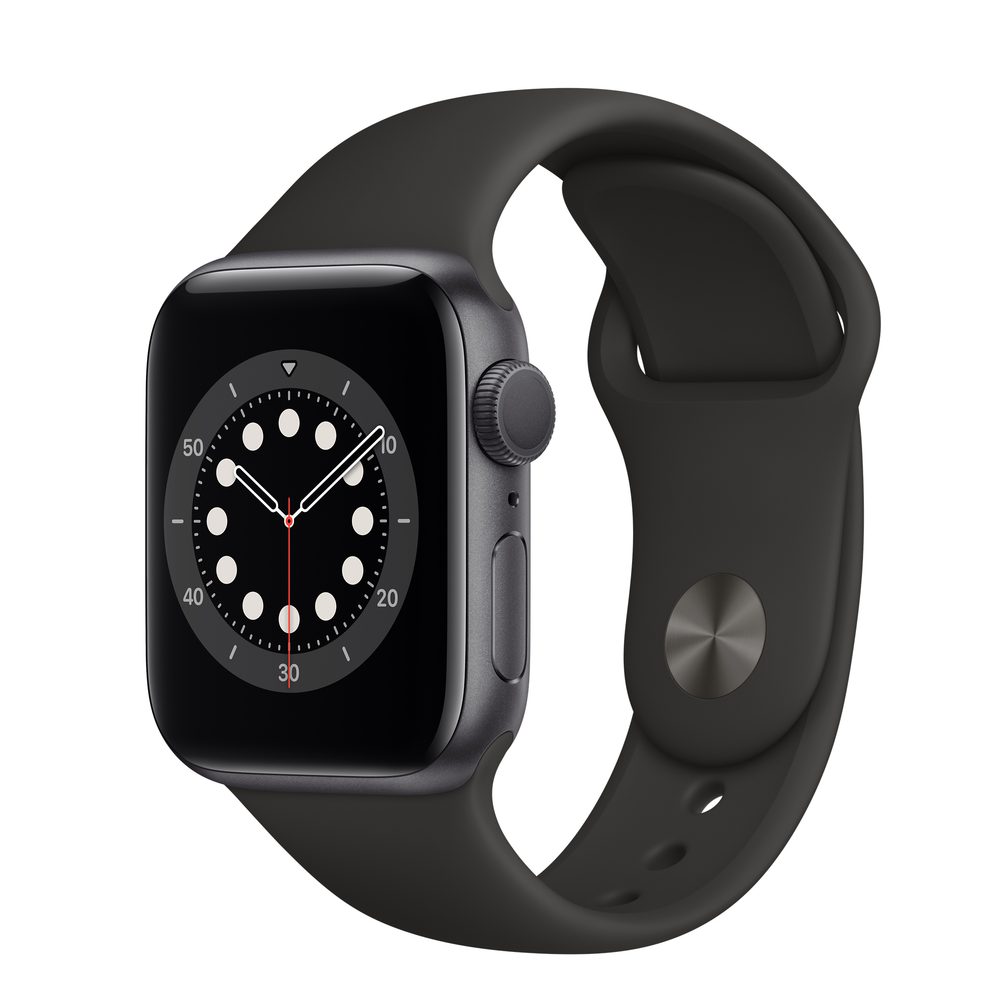 apple watch series 6 gps 40mm space gray aluminum case with black sport band regular