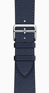 Apple Watch Hermes Series 6 GPS + Cellular 40mm Silver Stainless Steel Case with Navy Swift Leather Single Tour (MG3K3 + H077051CJ7U)