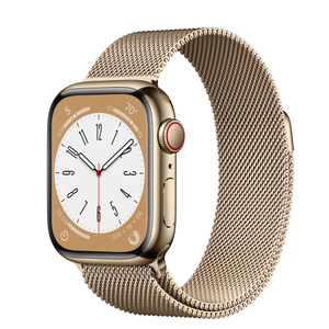 Buy Apple Watch Series 8 GPS + Cellular, 41mm Gold Stainless Steel Case  with Gold Milanese Loop