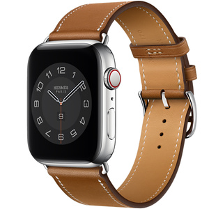 apple watch hermès stainless steel case with ébène barenia leather single tour deployment buckle