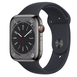 Buy Apple Watch Series 8 GPS + Cellular, 45mm Graphite Stainless Steel Case  with Midnight Sport Band - S/M