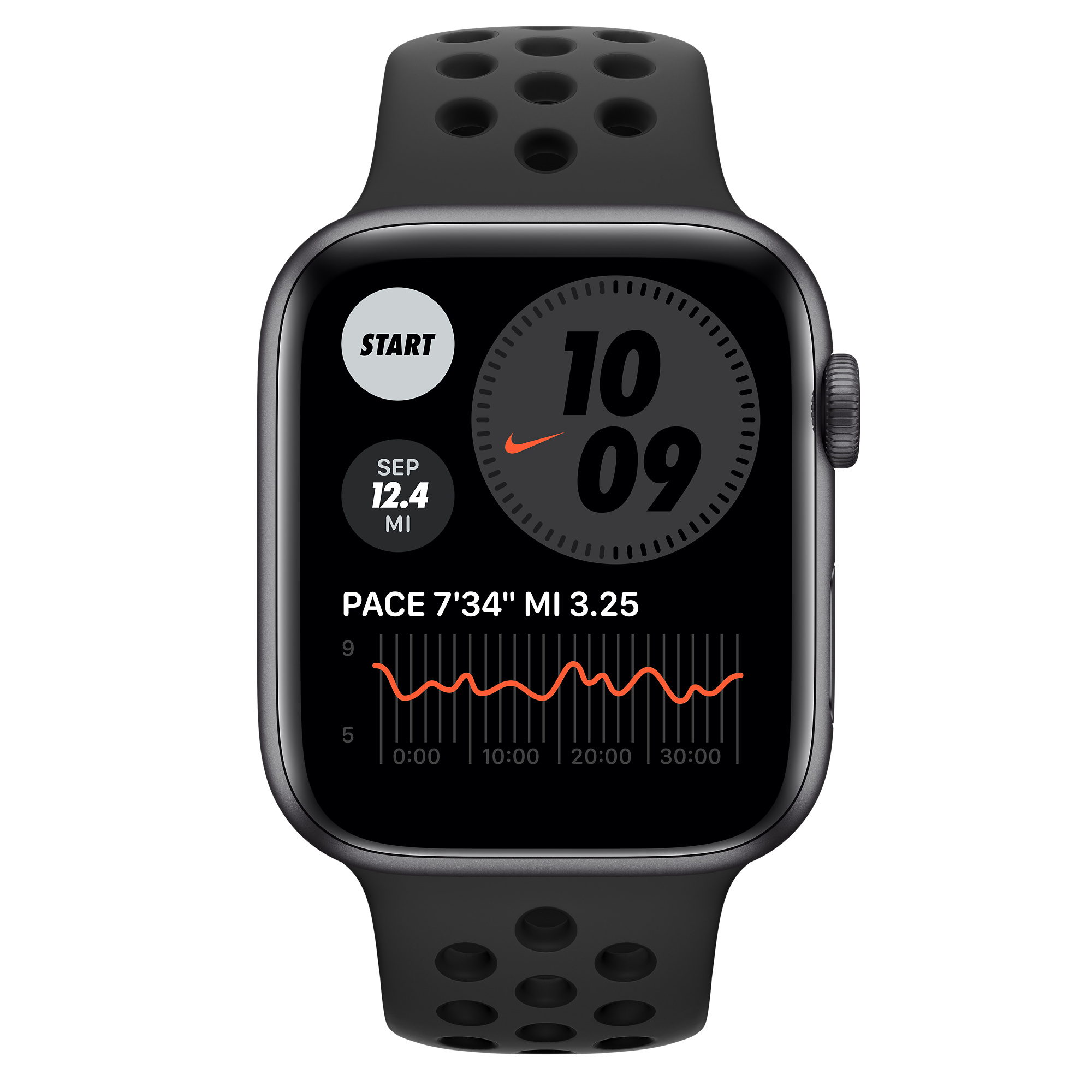 Refurbished Apple Watch Nike Series 6 GPS, 44mm Space Gray Aluminum Case  with Anthracite/Black Nike Sport Band - Apple i watch apple nike