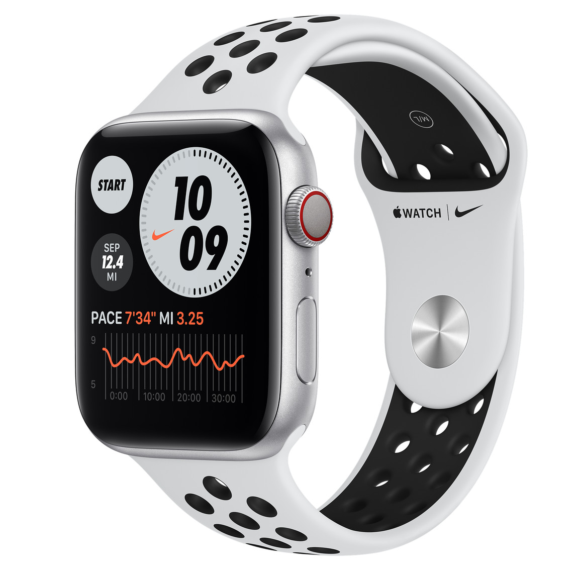 Refurbished Apple Watch Nike Series 6 GPS + Cellular, 44mm Silver