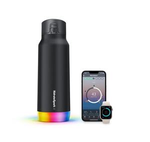 HidrateSpark PRO STEEL 32 Smart Water Bottle Bonus Straw Lid Black