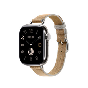 Apple Watch Hermès - 42mm Kraft/Bleu Glacier Twill Jump Attelage 