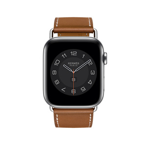 apple watch hermès stainless steel case with fauve barenia leather single tour