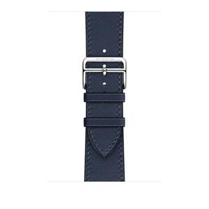 apple watch hermès stainless steel case with bleu indigo swift leather single tour