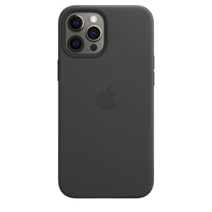 iPhone 12 Pro Max Leather Case with MagSafe - Black - Apple