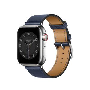 Apple Watch Hermès - 41mm Navy Swift Leather Single Tour - Apple