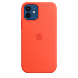 Iphone 12 12 Pro Silicone Case With Magsafe Electric Orange Apple