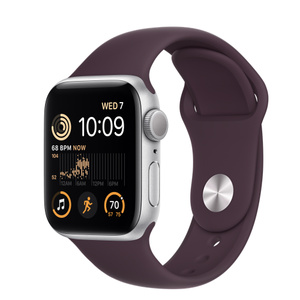 Apple Watch Se Gps 40mm Silver Aluminum Case With Dark Cherry Sport Band Regular Education Apple