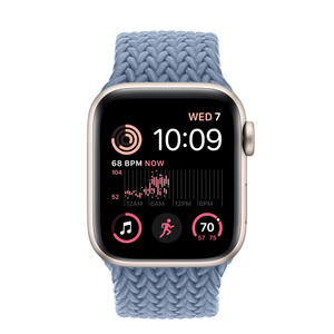 Apple Watch SE GPS, 40mm Starlight Aluminum Case with Slate Blue